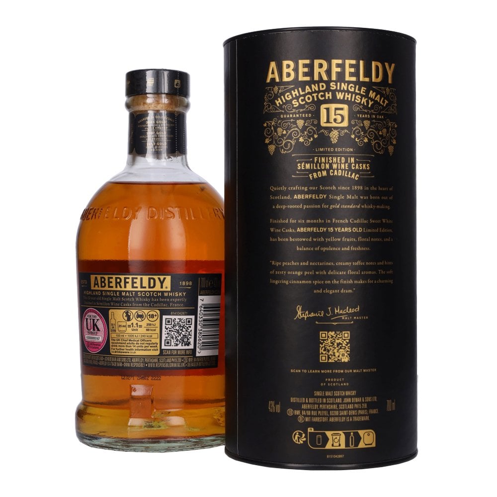 Aberfeldy 15 Year Old - Cadillac French Wine Cask